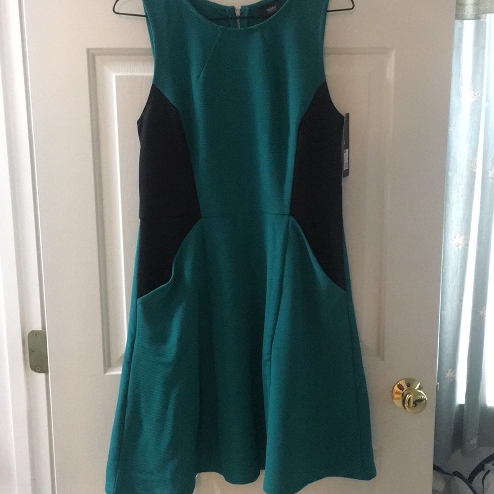 Turquoise and black Mossimo brand skater dress NWT